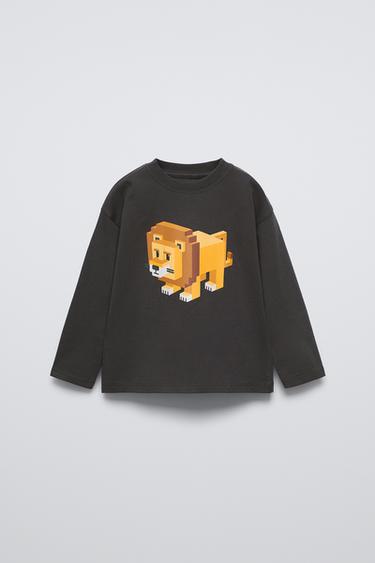 ANIMAL PRINT T-SHIRT - Anthracite grey by Zara
