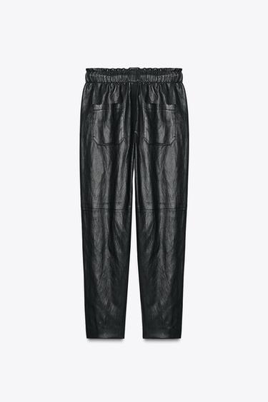 FAUX LEATHER TROUSERS - Black by Zara - Image 6