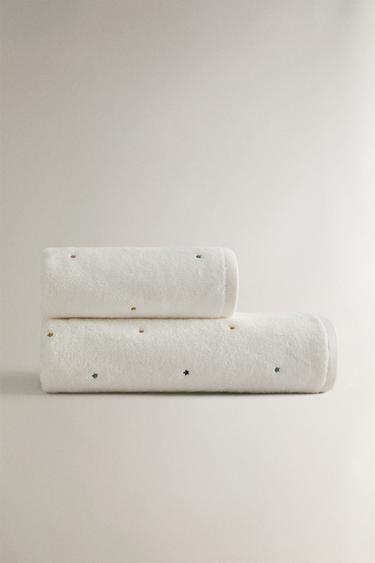 KIDS' STAR BATH TOWEL — Oyster-white 2