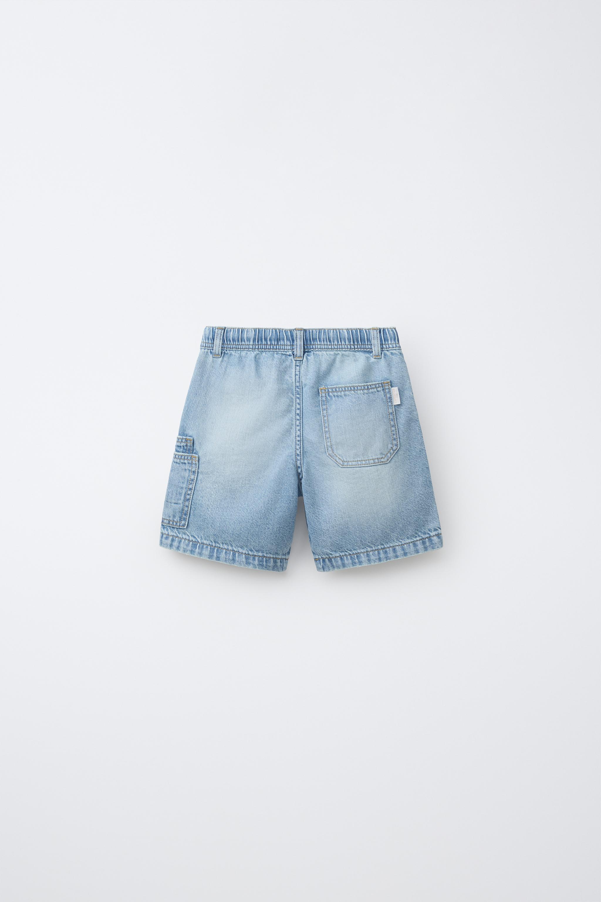 フルイドデニムバミューダパンツ - ブルー | ZARA Japan / 日本