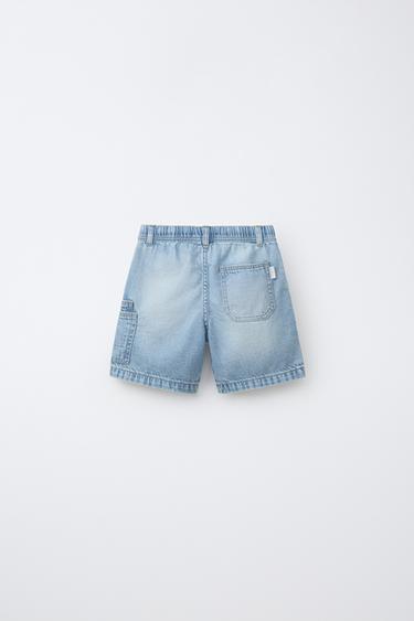 LOOSE-FITTING DENIM BERMUDA SHORTS - Blue by Zara - Image 1