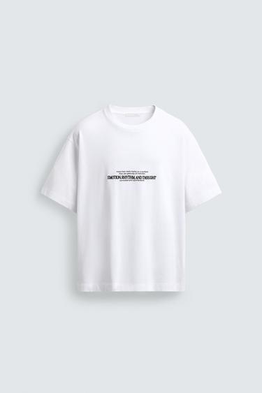 BOXY FIT EMBROIDERED T-SHIRT - White by Zara