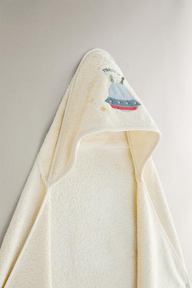 SPACESHIP HOODED BABY TOWEL - Oyster-white by Zara - Image 1