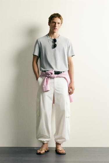 RELAXED FIT CARGO JOGGING TROUSERS - White by Zara - Image 0