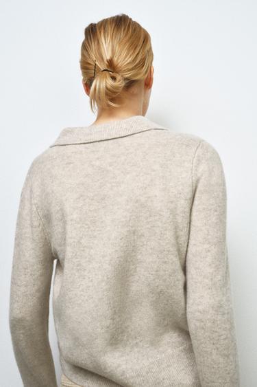 POLO UNI 100% LAINE - Sable / Chiné de Zara - Image 2