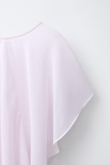 ASYMMETRIC CHIFFON CAPE - Light pink by Zara - Image 2