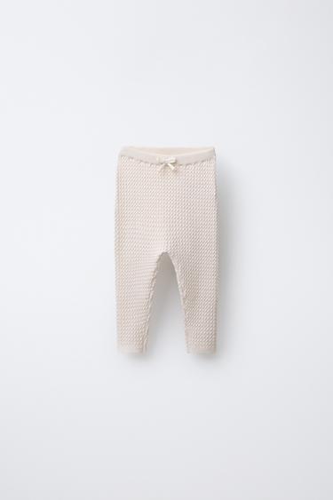 CABLE-KNIT LEGGINGS - Ecru by Zara