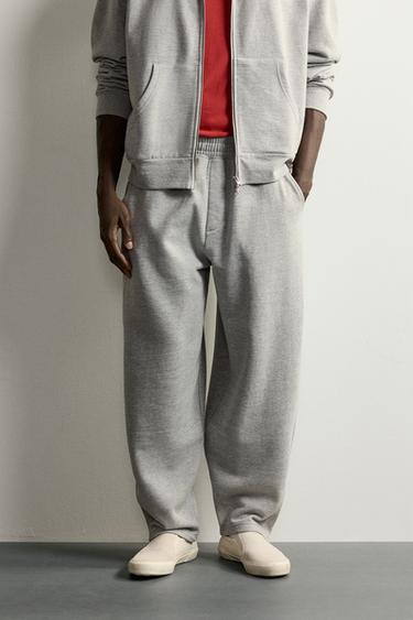 Zara OSNOVNE BALLOON FIT TRENERKA PANTALONE – sivi lapor