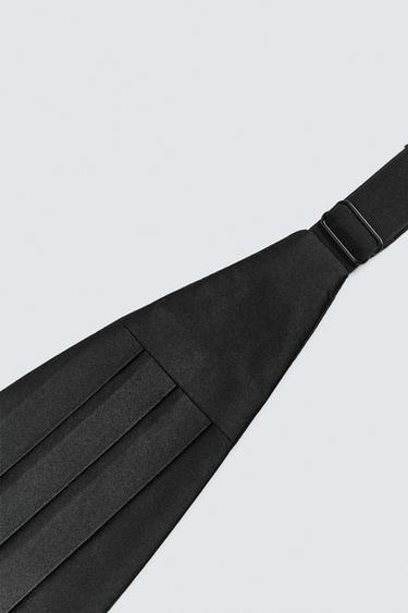 SILK TUXEDO SASH BELT - Black by Zara - Image 2
