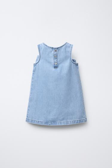 DENIM DRESS WITH BOW - Mid-blue by Zara - Image 1