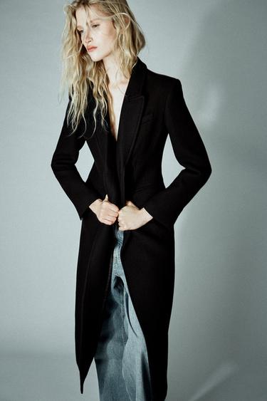 Zara ZW COLLECTION FITTED COAT - Black