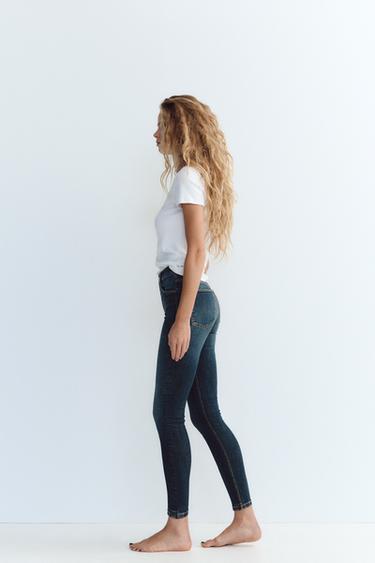 TRF HIGH-WAIST SKINNY JEANS - Navy blue by Zara - Image 3