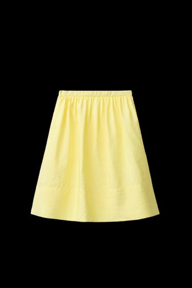 MIDIROCK AUS TAFT - Gelb von Zara