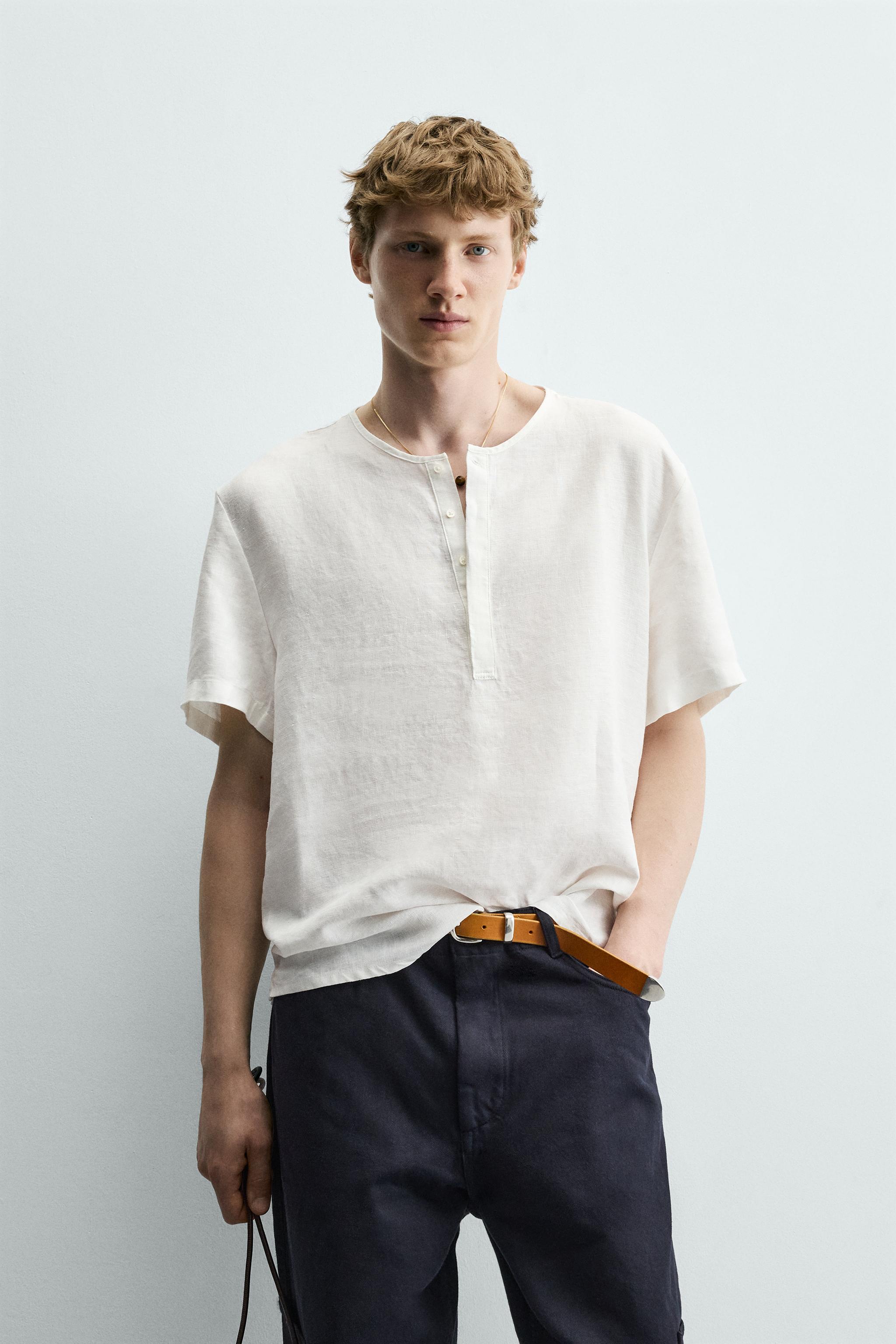 SHORT SLEEVE HEMP HENLEY SHIRT