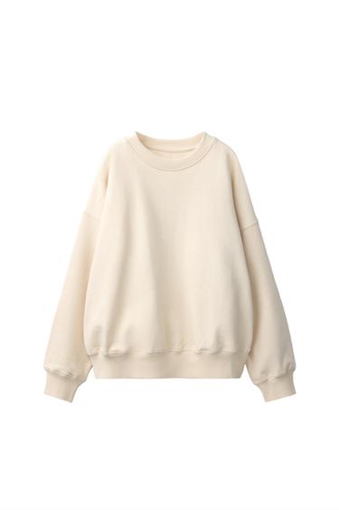 HEAVYWEIGHT PLAIN SWEATSHIRT — Cream 2