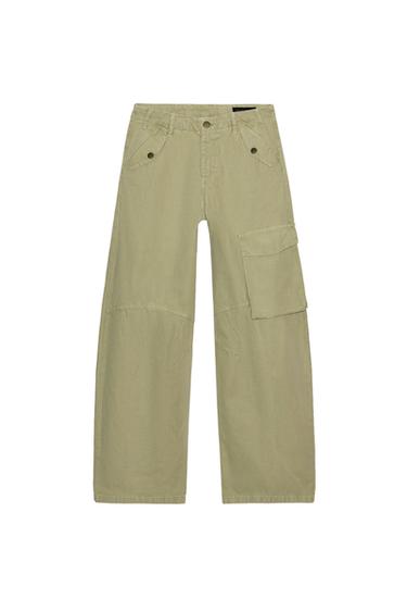 PANTALÓN CARGO ZW COLLECTION - Khaki claro de Zara