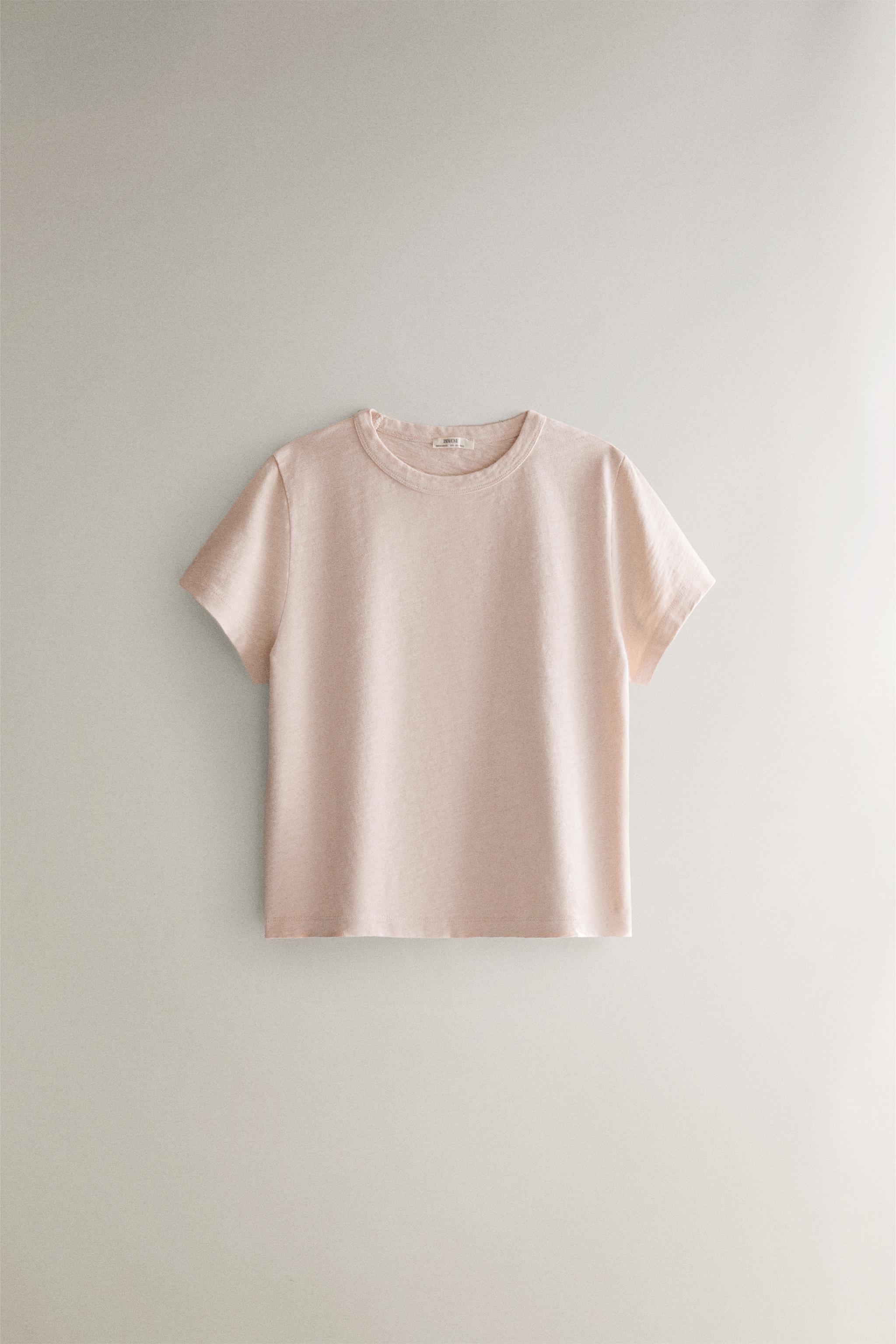 SHORT SLEEVE COTTON T-SHIRT — Pink