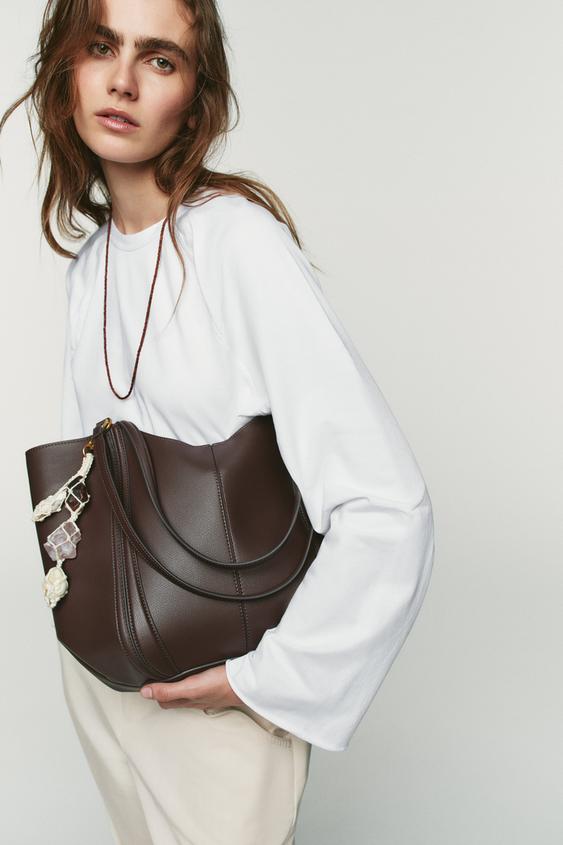 Zara MAXI SHOPPER BAG - Brown - Image 0