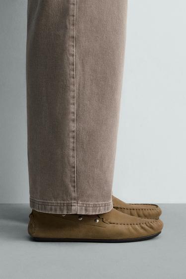 LEATHER LOAFERS - Sand Brown by Zara - Image 0