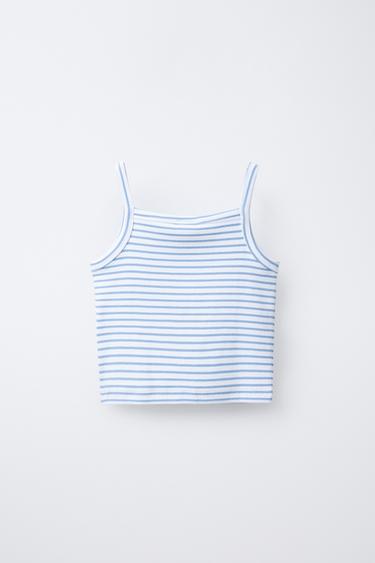 STRIPED RIB TOP - Sky blue by Zara - Image 1