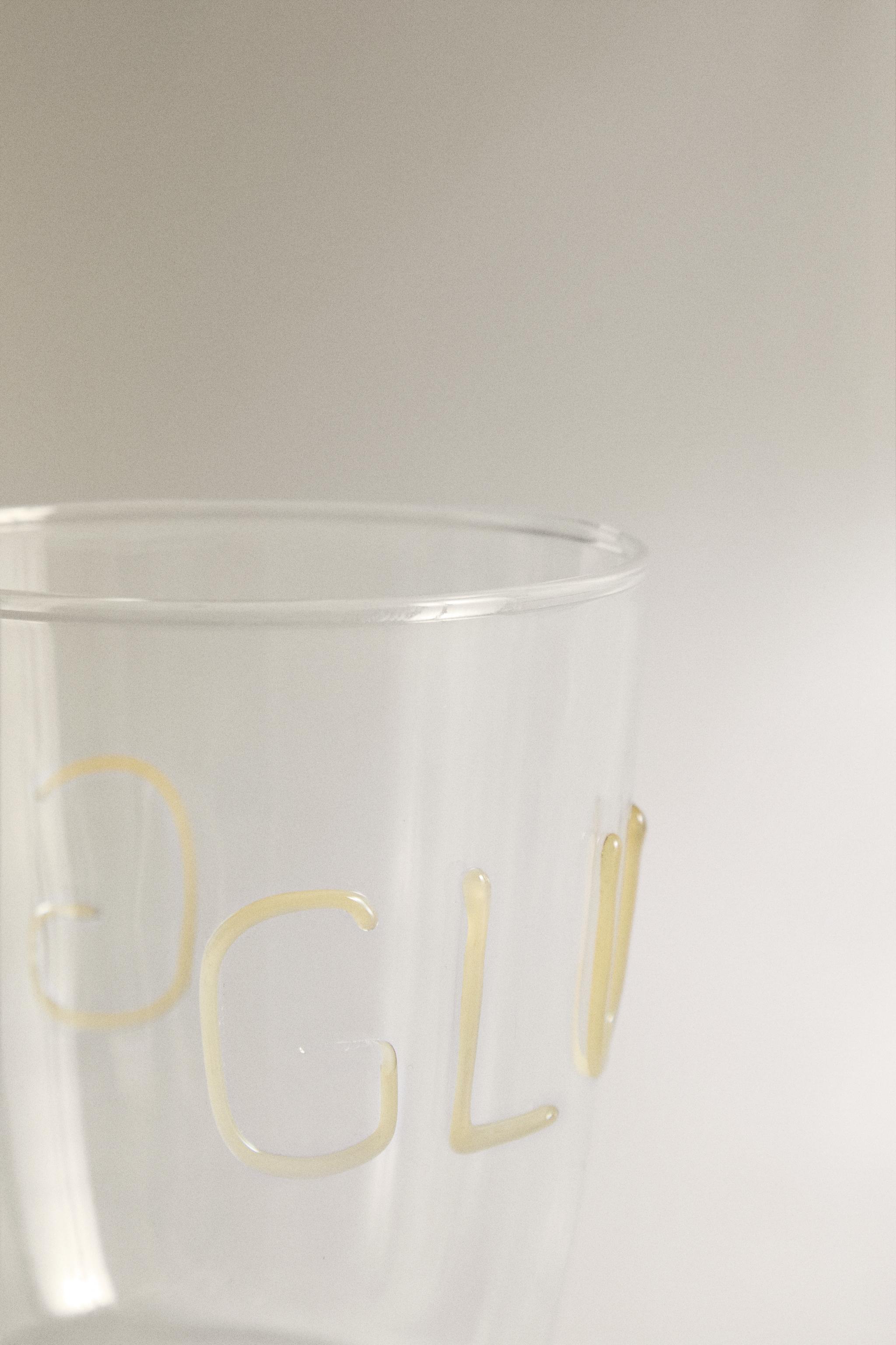 BOROSILICATE GLASS TUMBLER WITH SLOGAN