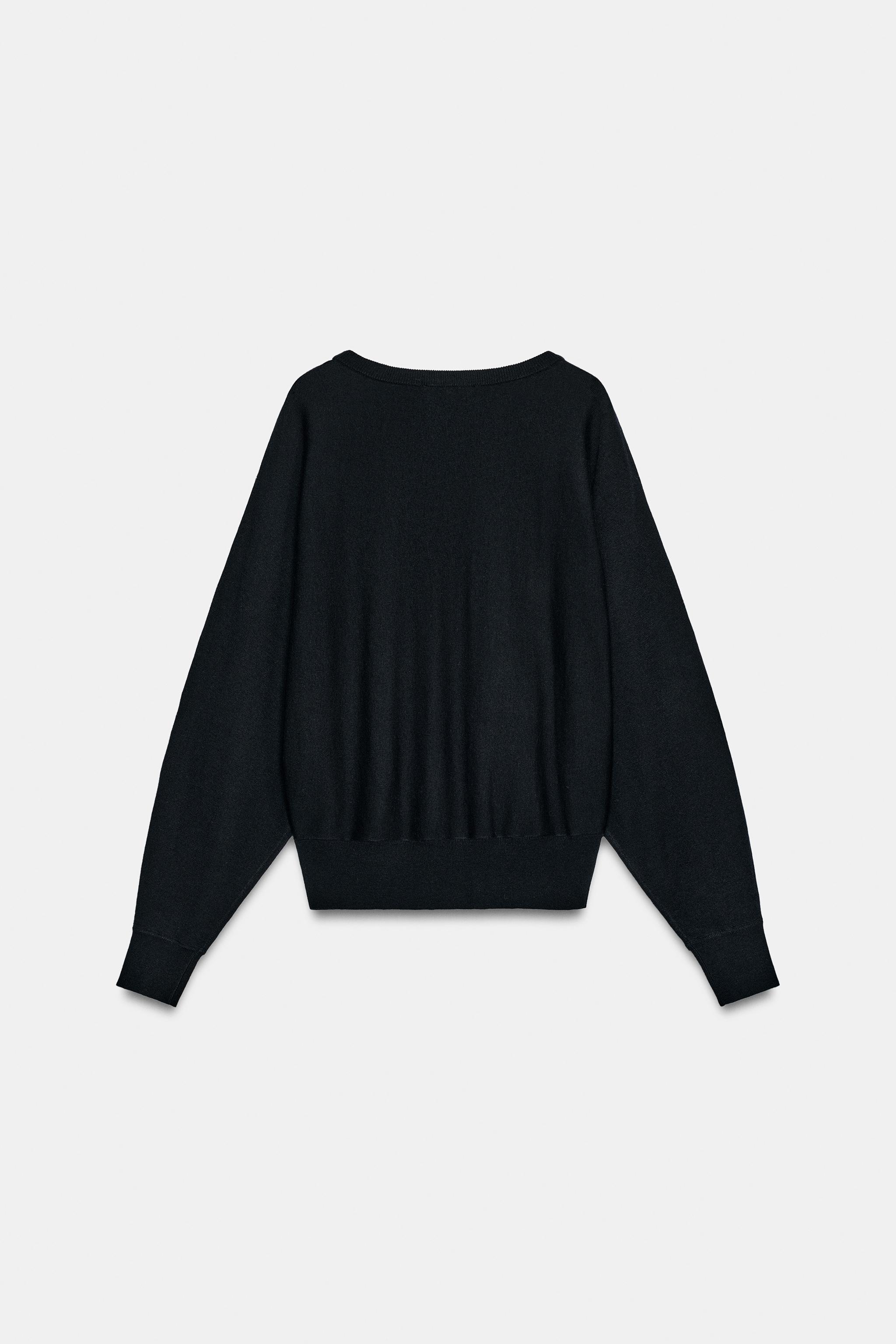Zara V Yaka Yünlü Kazak görsel 6