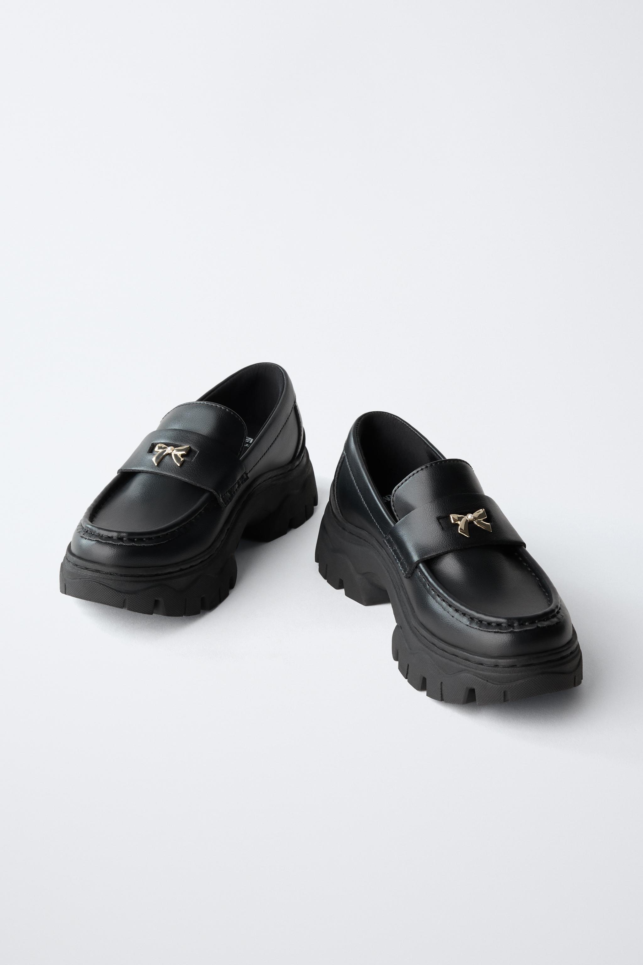 リボンディテールローファー - ブラック | ZARA Japan / 日本
