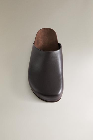 MINIMALIST LEATHER CLOGS - Burgundy Red by Zara - Image 4