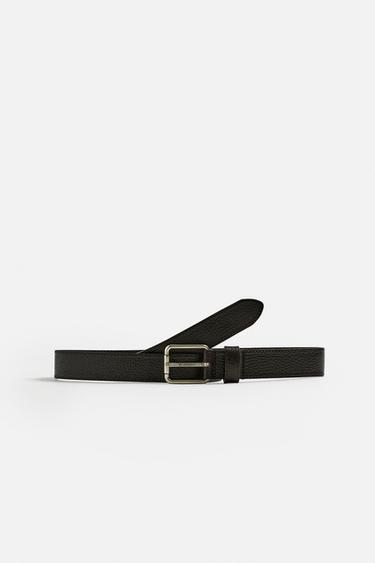 TOPSTITCHED LEATHER BELT - Brown by Zara