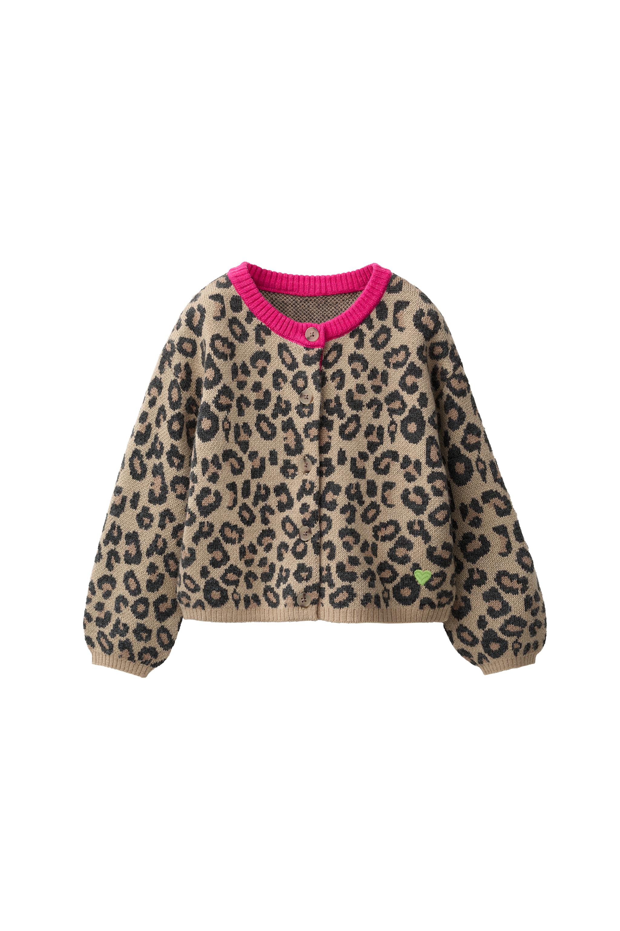 CONTRAST ANIMAL PRINT CARDIGAN - Leopard | ZARA United States