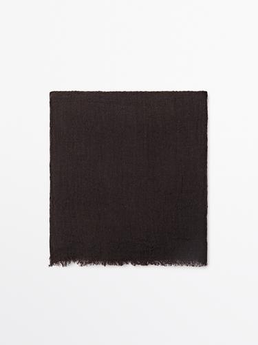 Zara Lightweight wool blend scarf - Brown
