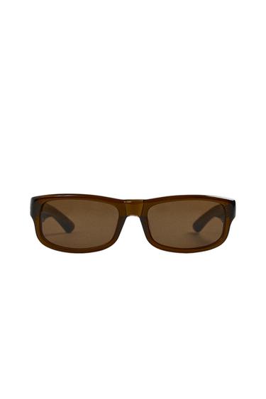 Zara LIMITED EDITION RECTANGULAR SUNGLASSES - Brown