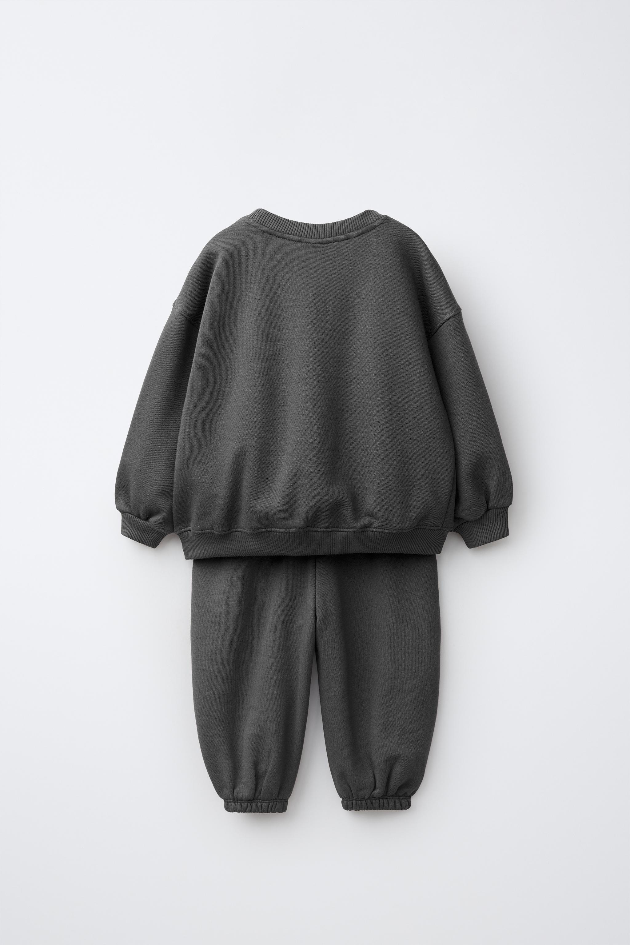 SOLID SWEATSHIRT AND JOGGER PANTS SET
