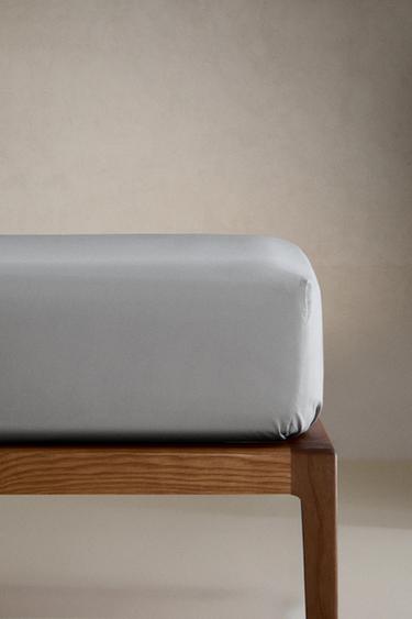 CHILDREN'S COTTON FITTED SHEET - Greenish by Zara