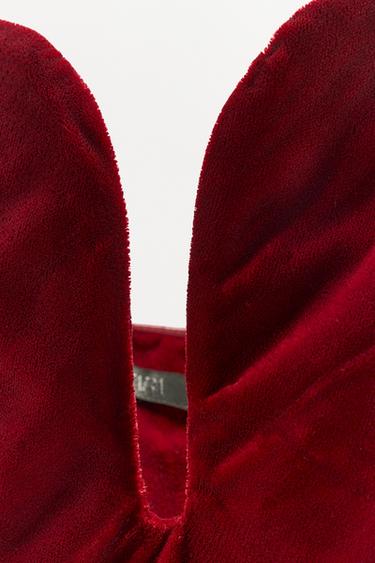 ROBE EN VELOURS BUSTIER LIMITED EDITION - Rouge foncé de Zara - Image 7