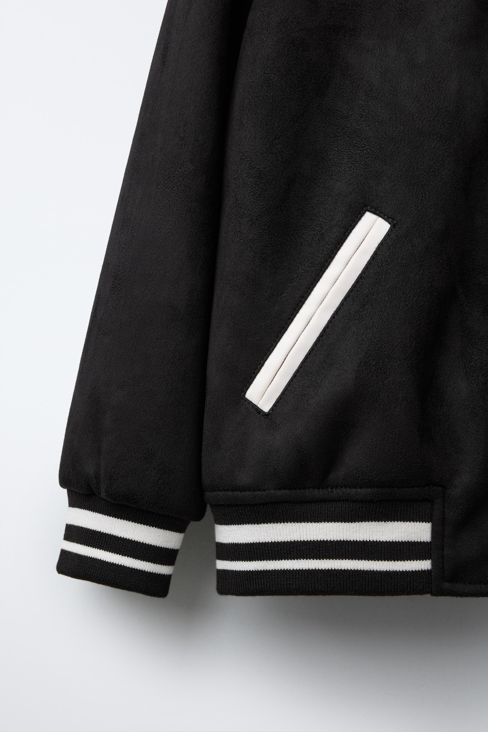 FAUX SUEDE BOMBER JACKET - Black | ZARA United States