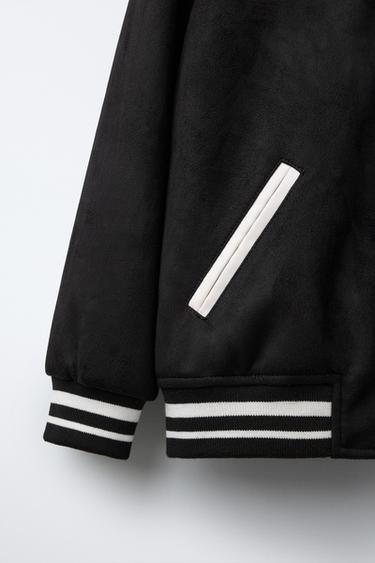 BLOUSON AVIATEUR EN MATIÈRE SYNTHÉTIQUE - Noir de Zara - Image 3