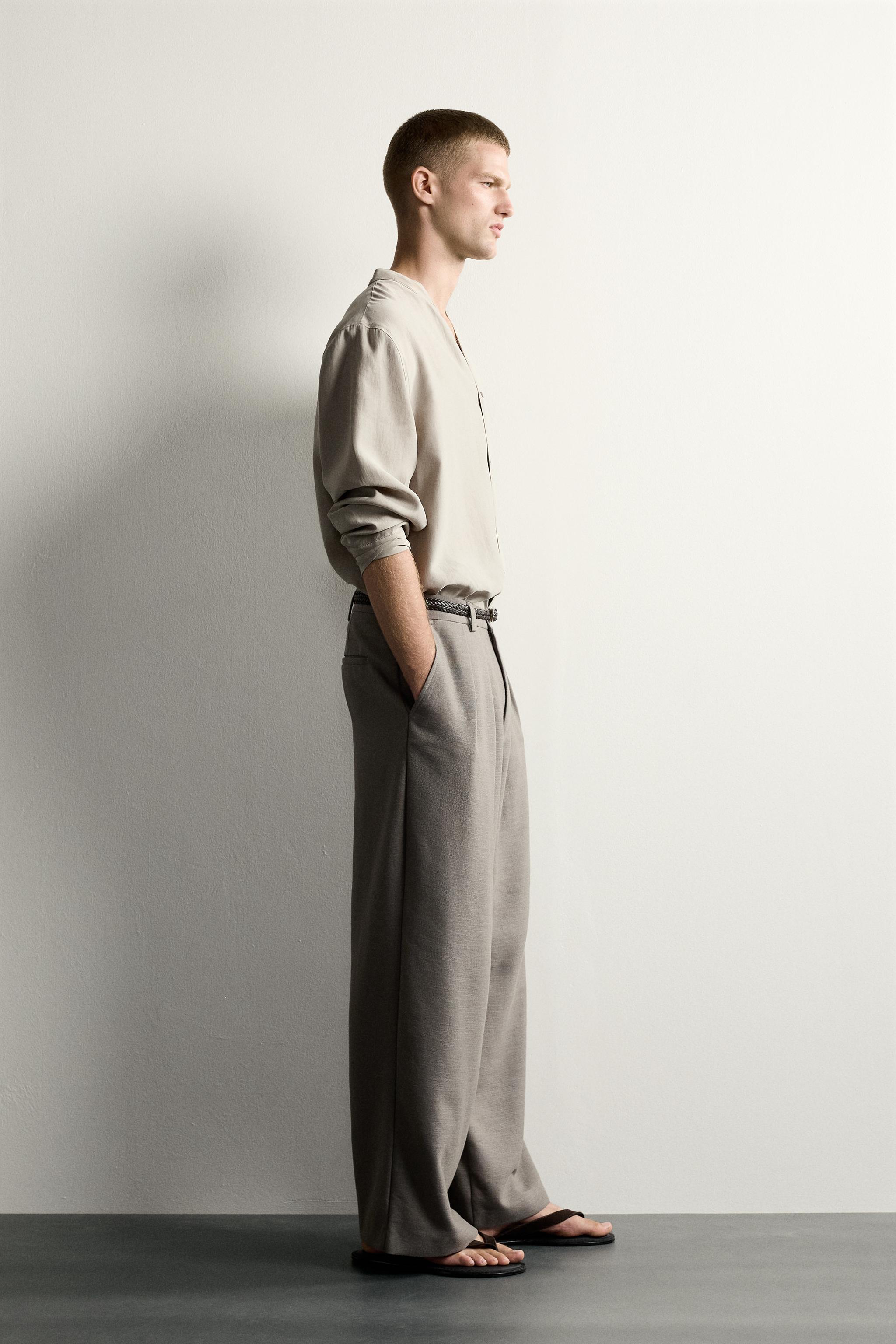Мужские рубашки Zara RELAXED FIT JACQUARD SHIRT — фото 4