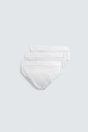 BASIC BRIEFS 3-PACK - White by Zara - Image 4
