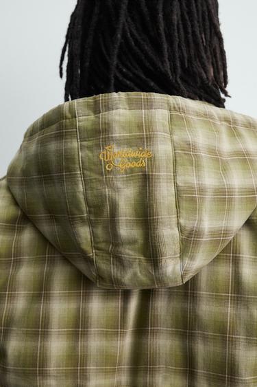 CHECKED HOODIE JACKET - Light green by Zara - Image 4