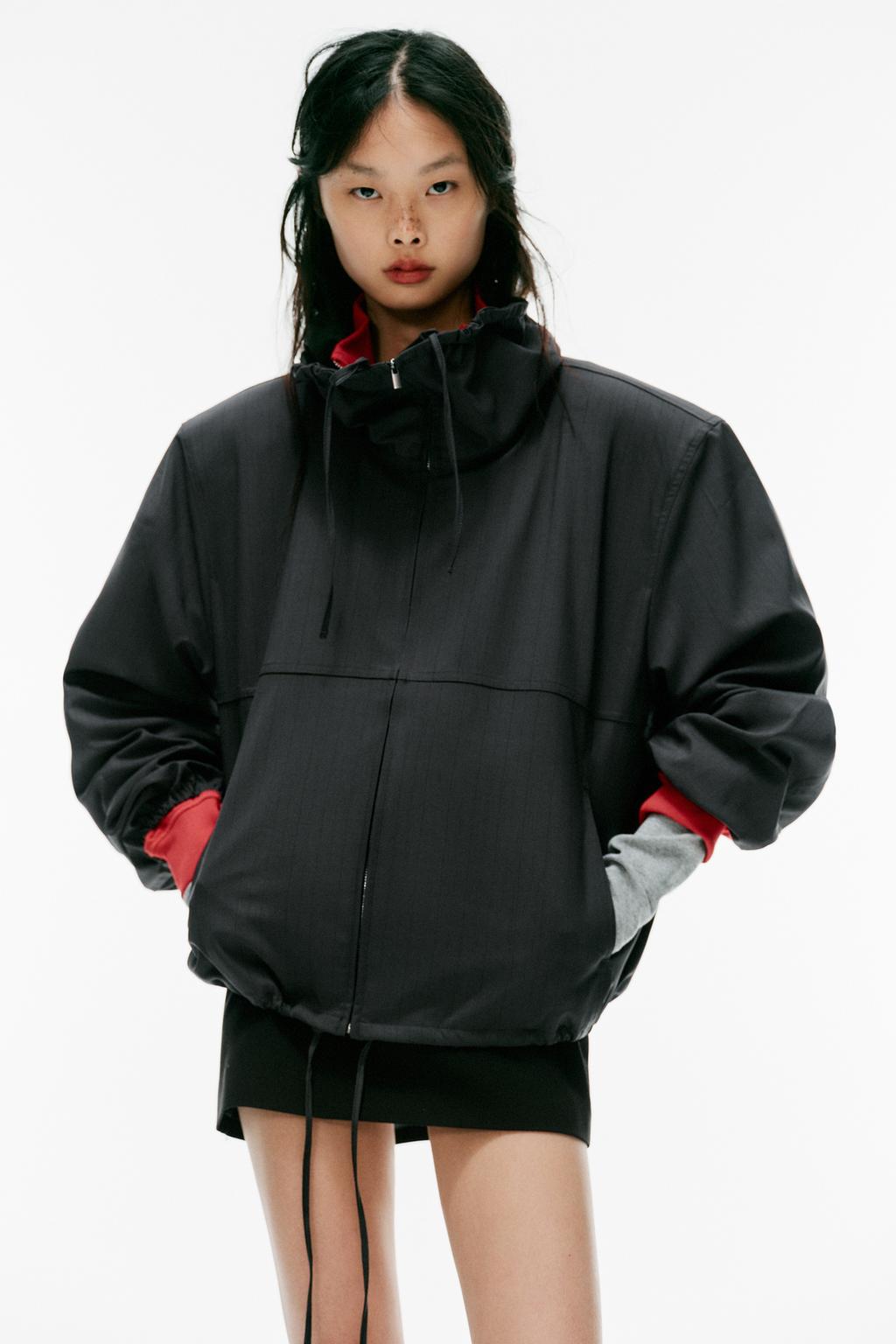 PINSTRIPE JACKET WITH SHOULDER PADS