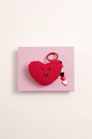 LAMBSWOOL HEART KEY RING - Dark red by Zara