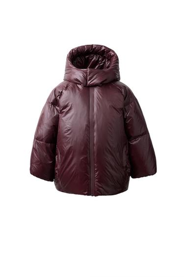 50% FEATHER AND 50% DOWN WATER-REPELLENT DOWN JACKET - Burgundy by Zara