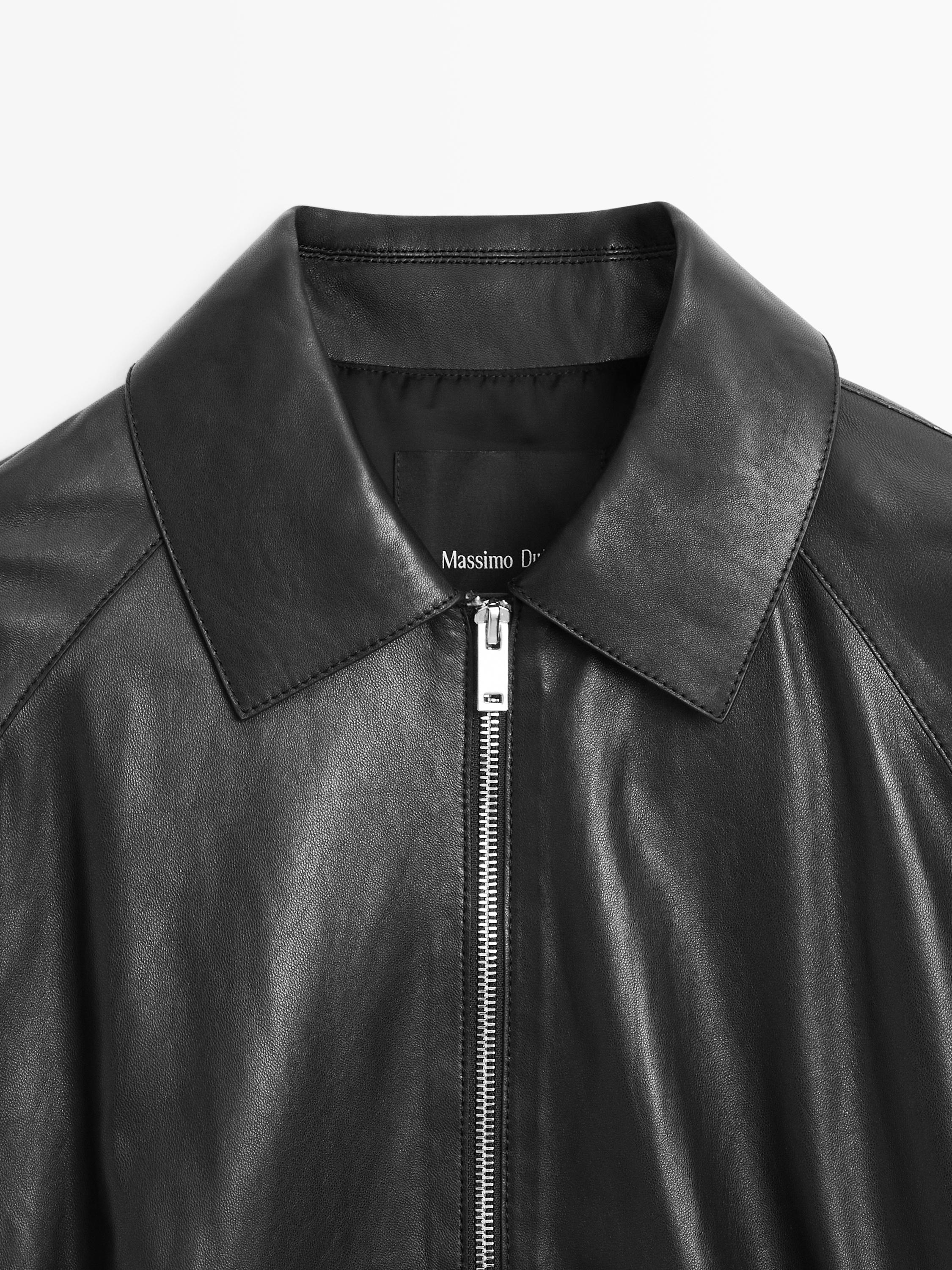 Oversize nappa leather jacket