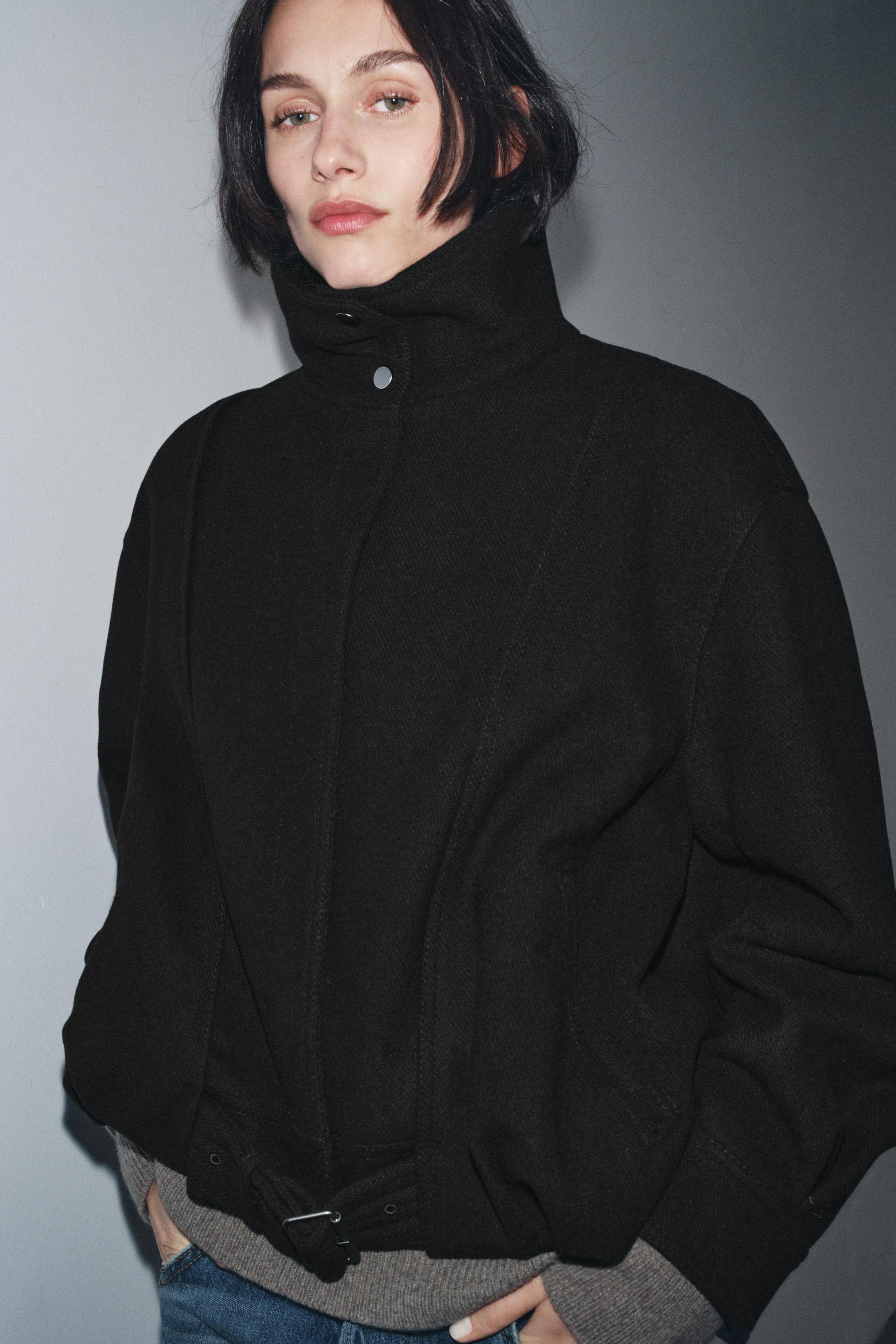 ZARA 100% ウールボンバージャケット ZW COLLECTION ZARA 100% ウールボンバージャケット ZW COLLECTION