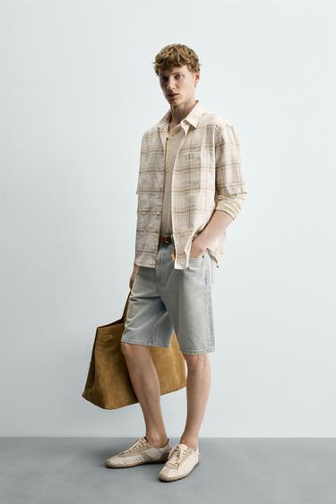 RELAXED FIT DENIM BERMUDA SHORTS - Light blue by Zara - Image 3