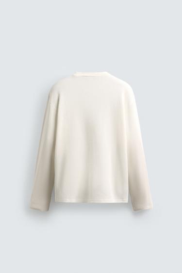 T-SHIRT STRUCTURE WAFFLE - Blanc cassé de Zara - Image 7