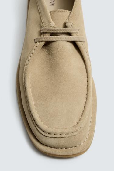 CHAUSSURES EN CUIR AVEC BORD LARGE - Beige de Zara - Image 5