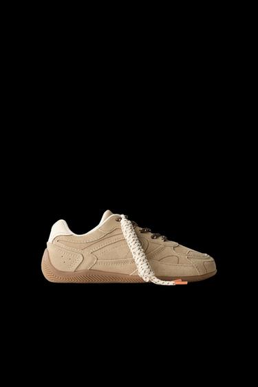 LEDER-SNEAKER MIT SCHNÜRSENKELN - Braun von Zara - Bild 0