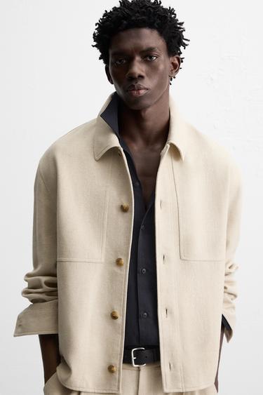 SURCHEMISE LIN - COTON - Beige clair de Zara - Image 6